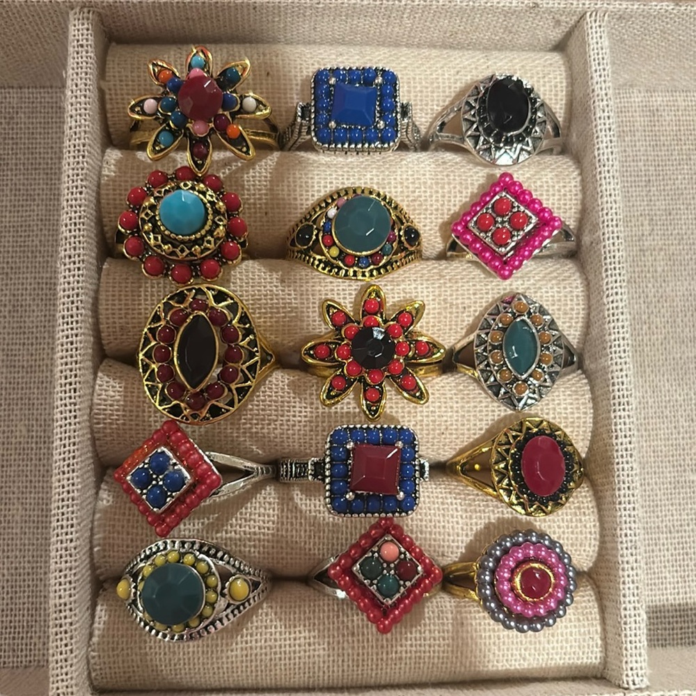 Assorted Boho Geometric Rings